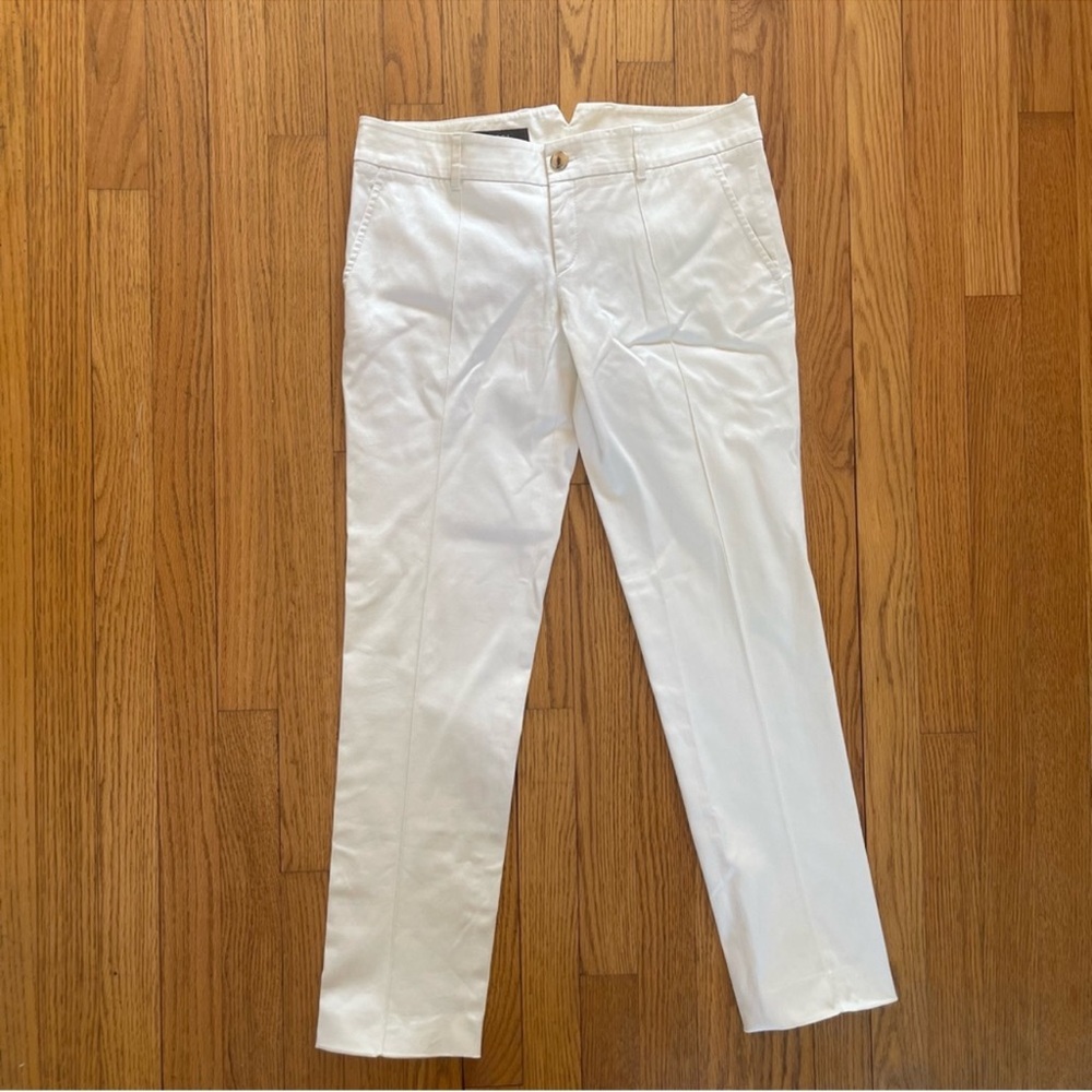 Gucci Pleated Womens Trousers Crop Vintage Off White Size 42 USED